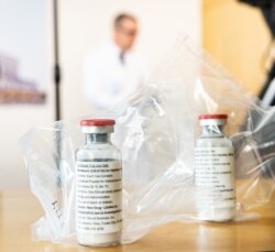 FILE - Vials of the drug remdesivir are seen at a hospital in Germany, April 8, 2020.
