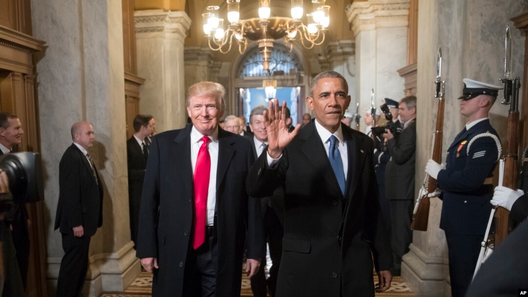 Suasana menjelang pelantikan Donald Trump menjadi Presiden AS ke-45, menggantikan Presiden Barack Obama, 20 Januari 2017.