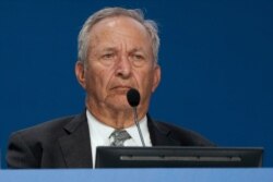 FILE - Lawrence Summers, Former United States Treasury Secretary, delivers his speech during a panel at a G-20 Economy and Finance ministers and Central bank governors' meeting in Venice, Italy, July 9, 2021.