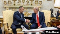 دونالد ترمپ رییس جمهور ایالات متحده و کارول نوراتسکی رییس جمهور پولند 