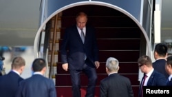 俄羅斯總統普京（Vladimir Putin）2023年10月17日抵達北京訪問。（路透社）