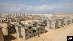 Unfinished buildings at the UNRWA housing project in Khan Younis, southern Gaza Strip, March 9, 2011.