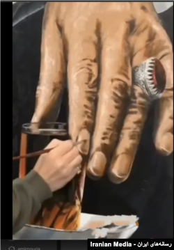 تابلوی «حالا وقت چای است» کار علی میرفتاح همکار قدیمی محمدعلی زم در حوزه هنری