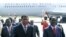 Le President du Benin, Boni Yayi , arrivant en Cote d'Ivoire.