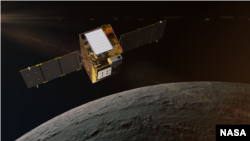 This artist’s concept shows NASA’s Lunar Trailblazer in lunar orbit about 100 kilometers from the surface of the Moon. The 200 kilogram spacecraft measures about 3.5 meters wide with its solar equipment open. (Image Credit: Lockheed Martin Space/NASA)