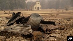 Paramount Ranch, where a number of Hollywood westerns have been filmed, is seen after it was decimated by a wildfire Friday, Nov. 9, 2018, in Augura Hills, Calif.