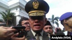 Panglima TNI Jenderal Gatot Nurmantyo di kompleks kementerian luar negeri Jakarta. (Foto dok: VOA/Andylala)