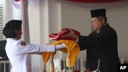 Presiden SBY pimpin upacara kemerdekaan RI ke-69 di Istana Merdeka.