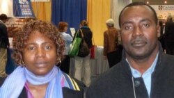 Comfort Davis Mingot and Herve Francois Alcindor are English teachers from Haiti who attended the TESOL convention last month in Boston