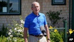 Former president George W. Bush on Aug. 21, 2020, in Kennebunkport, Maine. 