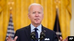 조 바이든 미국 대통령이 7일 백악관에서 기자회견을 했다.