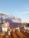 Umbrella for Democratic Change activists gather for a rally after their failed protest in Gaborone, Botswana, Oct. 26 2024. (Mqondisi Dube/VOA)