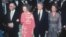 Couples présidentiels : Les Égyptiens Anwar al-Sadat et Jihan al-Sadat, et les Américains Jimmy Carter et Rosalynn Carter à la Maison Blanche, le 26 mars 1979.