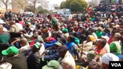 Some of the people at a 'rally' convened by President Robert Mugabe's Zanu PF party on Wednesday.