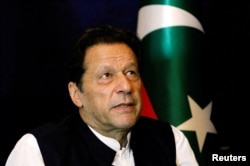 FILE - Former Pakistani PM Imran Khan speaks with Reuters during an interrogation  successful  Lahore, Pakistan, March 17, 2023.