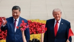 U.S. President Donald Trump participates in an welcome ceremony with Chinese President Xi Jinping at the Great Hall of the People in Beijing, China, May 14, 2026.
