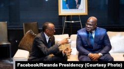 Prezida w'u Rwanda ari kumwe n'uwa Kongo