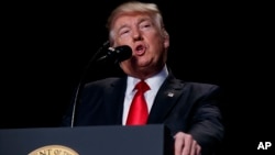 President Donald Trump speaks during the National Prayer Breakfast, Feb. 2, 2017, in Washington. 