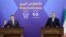 Iran's head of the Atomic Energy Organisation Mohammad Eslami (R) and the United Nations nuclear chief Rafael Grossi give a joint press conference in Tehran on November 14, 2024.