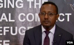 Fisseha Meseret Kindie, of Ethopia's refugee agency, says the country needs support to develop clean energy for the refugees it hosts. (Lisa Bryant/VOA)