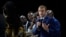 FILE: France's President Emmanuel Macron speaks at the New Africa-France 2021 Summit, in Montpellier, southern France, Oct. 8, 2021.
