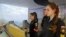 Naval cadet Alina Politika takes part in a training on the captain's bridge simulator at N. G. Kuznetsov Naval Academy's department in Kaliningrad, Russia March 5, 2019. 