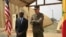 Gen. Thomas D. Waldhauser, right, commander of U.S. Africa Command, is joined by U.S. Ambassador to Senegal Tulinabo S. Mushingi on a tour of a cooperative security location Camp Cisse where the U.S. maintains a small site that allows for U.S. military aircraft to land and refuel, or for storage and use during crisis situations in Dakar, Senegal, July 30, 2018.