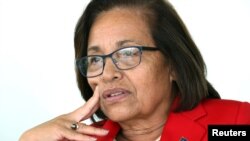 Marshall Islands President Hilda Heine speaks with Reuters in Geneva, Switzerland, June 20, 2019. 