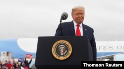 El presidente de Estados Unidos, Donald Trump, en un evento de campaña en Freeland, Michigan, el jueves 10 de septiembre de 2020. 