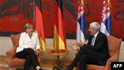 Nemačka kancelarka u razgovoru sa predsednikom Srbije u Palati federacije na Novom Beogradu