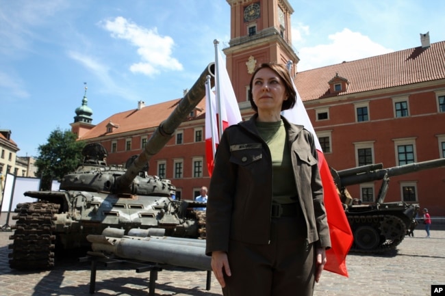 资料照：乌克兰国防部副部长汉娜·马里亚尔（Hanna Maliar）在访问华沙。（2022年6月27日）