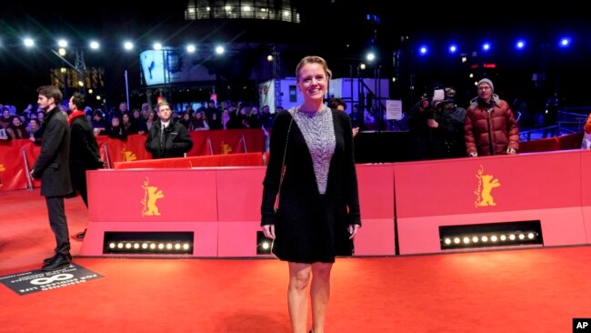 German film director Julia von Heinz poses for photographers at the premiere for the film 'Treasure' during the International Film Festival, Berlinale, in Berlin, Feb. 17, 2024.