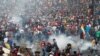 People participate in a demonstration against Ecuador's President Lenin Moreno's austerity measures in Quito, Ecuador, Oct. 11, 2019. 