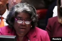 U.S. Ambassador to the United Nations Linda Thomas-Greenfield attends a Security Council meeting about the Israel-Hamas conflict in Gaza, at U.N. headquarters in New York, Sept. 4, 2024.