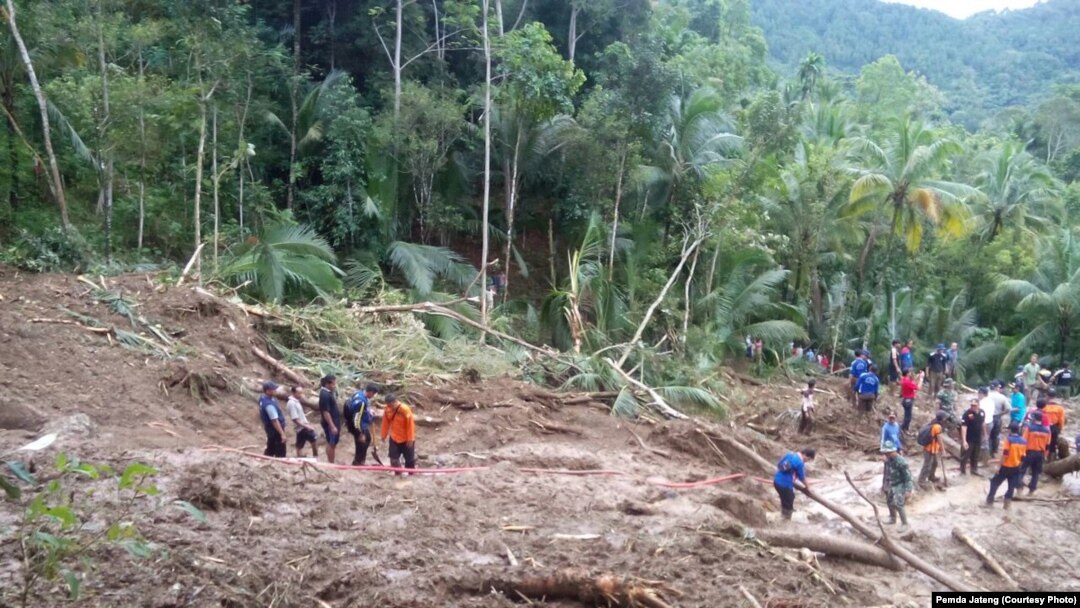 Kondisi di lokasi tanah longsor di Sempor, Kebumen (Foto: Pemda Jateng)