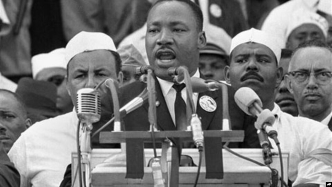 Martin Luter King Mlađi obraća se učesnicima "Marša na Vašington"