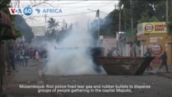 VOA 60: Mozambique police disperse crowds of people in the capital city, and more