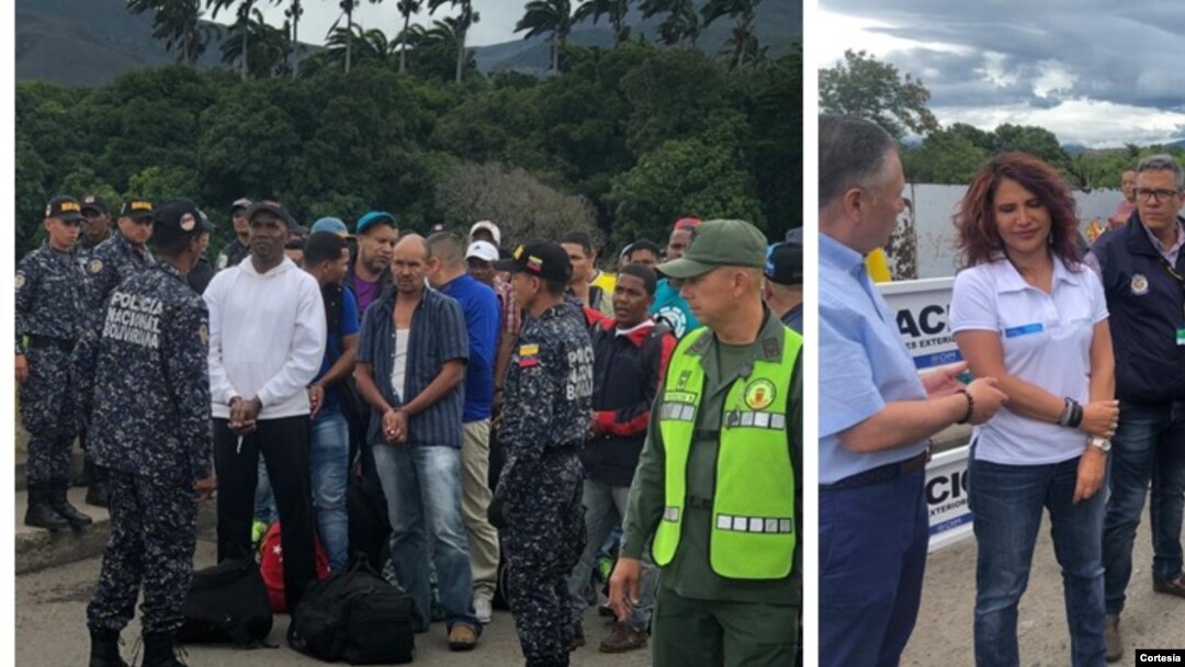 Funcionarios de la cancillería colombiana los recibió en Cúcuta, Colombia, en coordinación con la Cruz Roja.