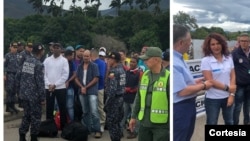 Funcionarios de la cancillería colombiana los recibió en Cúcuta, Colombia, en coordinación con la Cruz Roja.