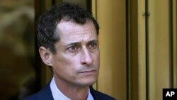 FILE - Former Congressman Anthony Weiner has left a New York City halfway house after completing his prison sentence for illicit online contact with a 15-year-old girl. 