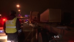 Russian Truckers Jam Roads in Moscow Traffic Protest