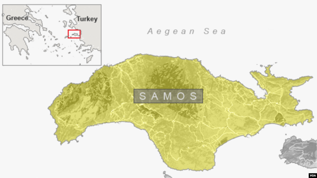 Peta pulau Samos, Yunani (Foto: dok).