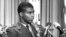 FILE - In this June 30, 1967, file photo, Maj. Robert H. Lawrence Jr., the first black astronaut in the U.S. space program, is introduced at a news conference in El Segundo, Calif. Lawrence was part of a classified military space program in the 1960s.