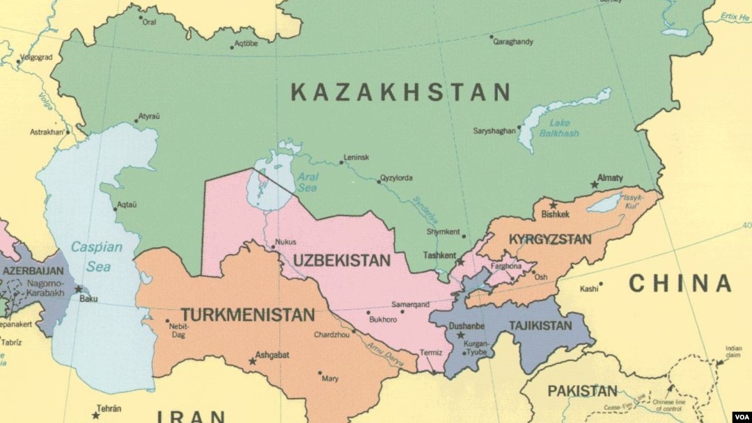 Карта Центральной Азии