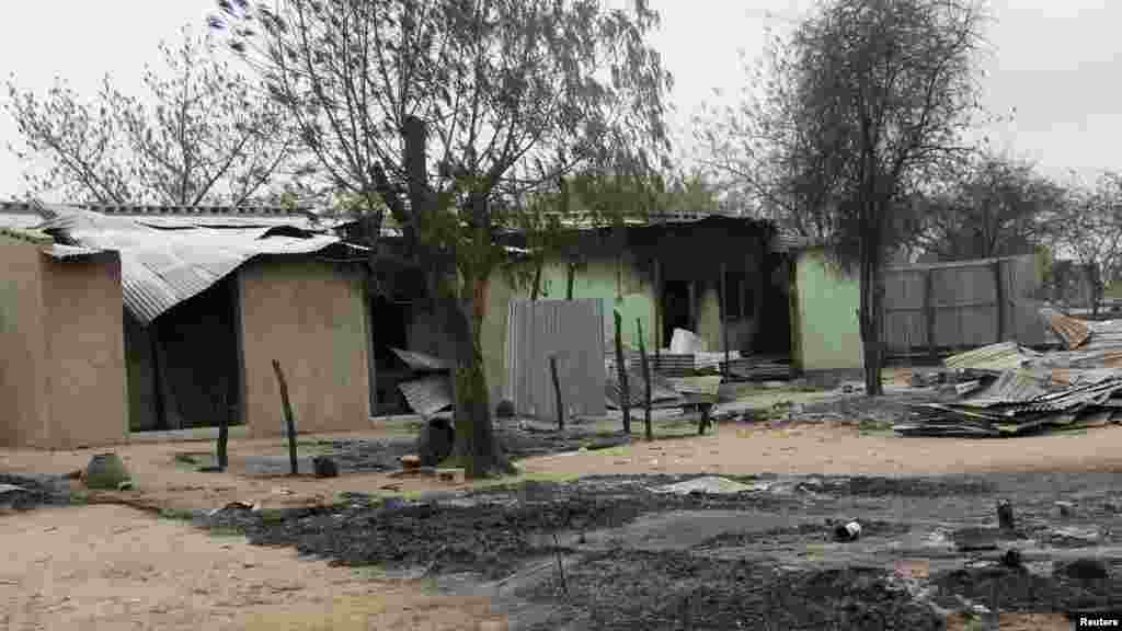 Destroyed houses are pictured in the aftermath of what Nigerian authorities said was heavy fighting between security forces and Islamist militants in Baga