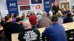 Jeb Bush, a Republican presidential candidate and former Florida governor, campaigns at the Sturm, Ruger & Co. Inc. firearms plant in Newport, New Hampshire, Jan. 21, 2016.