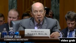 Wilbur Ross, secrétaire au Commerce américain, Washington, 18 juillet 2018. (VOA/Videograb)