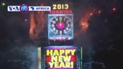 Throngs of people pack New York's Times Square for a traditional New Year's celebration.