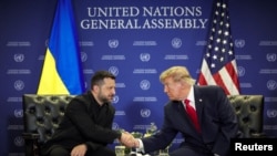 Президент Украины Владимир Зеленский и президент США Дональд Трамп
