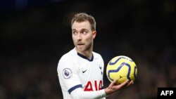 Christian Eriksen lors d'un match entre Tottenham et Norwich, Angleterre, le 22 janvier 2020